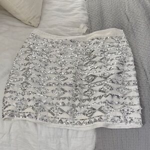 Banana Republic Shimmering Silver Mini Skirt